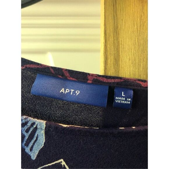 Apt.9 Women’s Purple Floral Design 3/4 Sleeve Blouse Size L - Picture 4 of 5